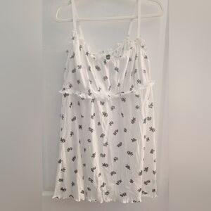 👻🪻City Chic White and Purple Floral Nightgown